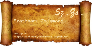 Szathmáry Zsigmond névjegykártya